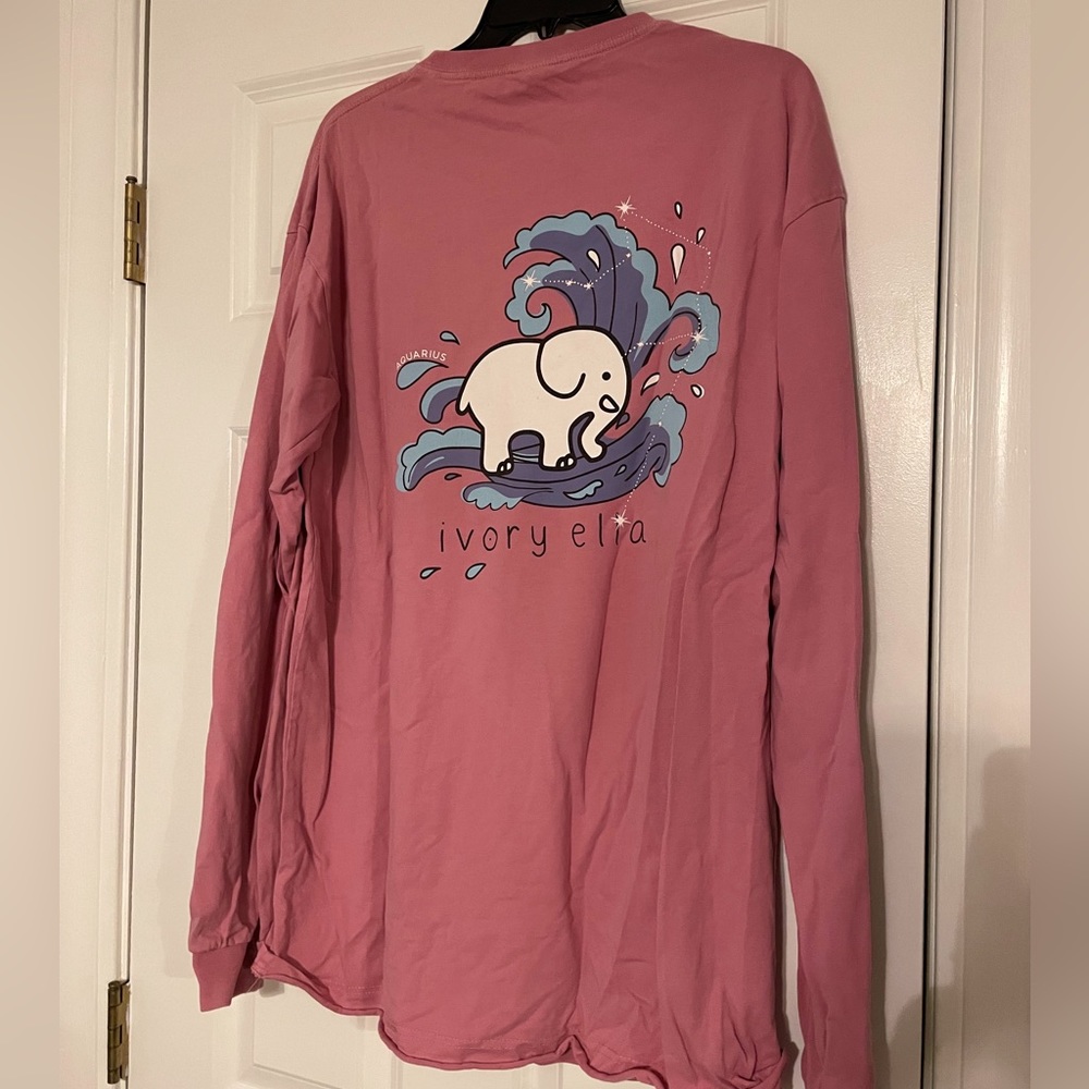 Ivory Ella Pink Long Sleeve Top, Size: Large